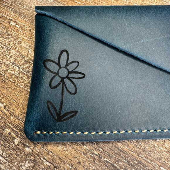 Genuine Leather Wallet  DEEP RED Credit Card Holder Wallet NEW FAST SHIP - Picture 3 of 5